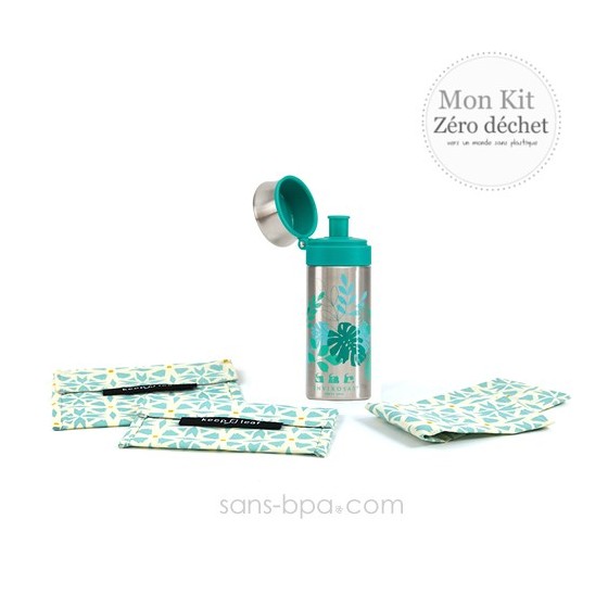 Pack Gourde inox 500 ml Azur 24 Bottle + Bundles Géo