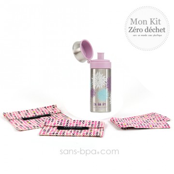 Pack Gourde inox 500 ml Pink 24 Bottle + Bundles Coeurs