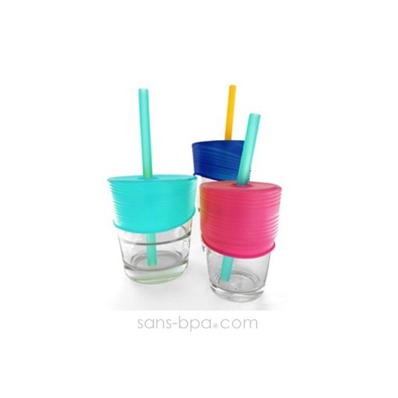 3 couvercles anti-éclaboussures à paille