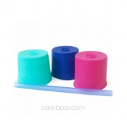 3 couvercles anti-éclaboussures à paille