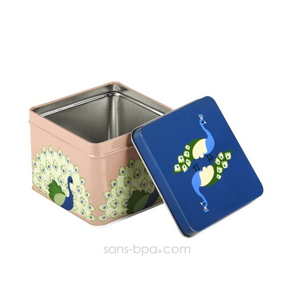 Boite métal cube HIBOU PRUNE