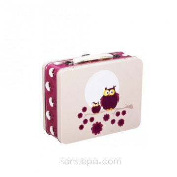 Valisette métal HIBOU PRUNE