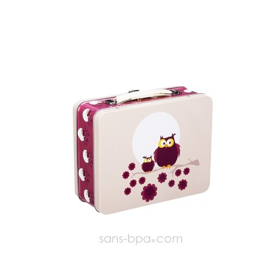 Valisette métal HIBOU PRUNE