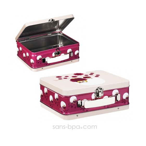 Valisette métal HIBOU PRUNE