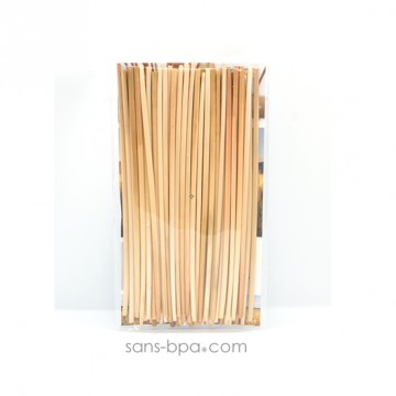 50 pailles en paille BIO naturelle compostables - Longues