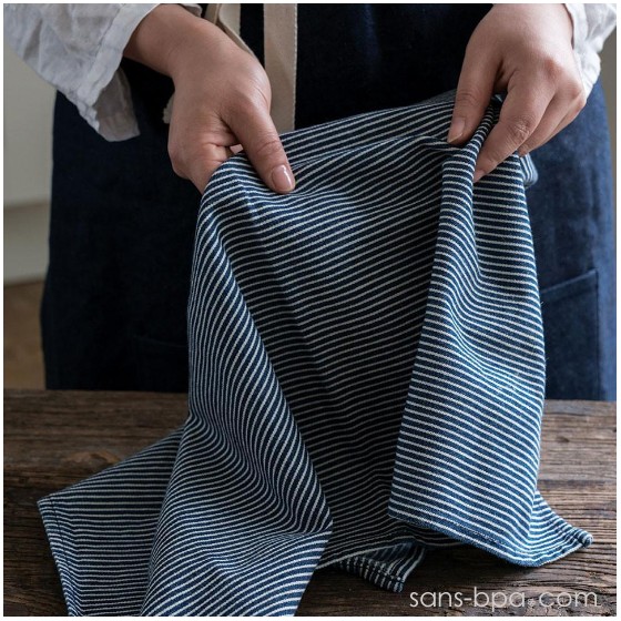 Tablier bleu rayures