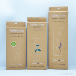  Ensemble 4 pailles inox - Courtes & courbes 