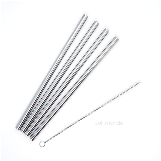  Ensemble 4 pailles inox - Smoothies 