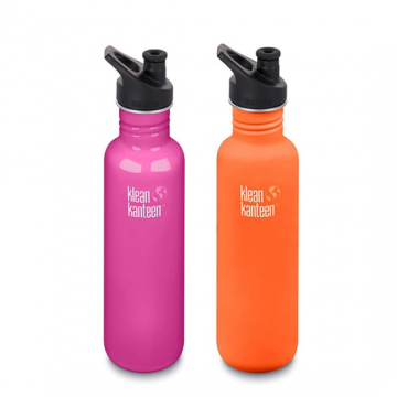 Pack promo - 2 gourdes 800ml & leurs bouchons sport SIERRA SUNSET & WILD ORCHID - Klean Kanteen