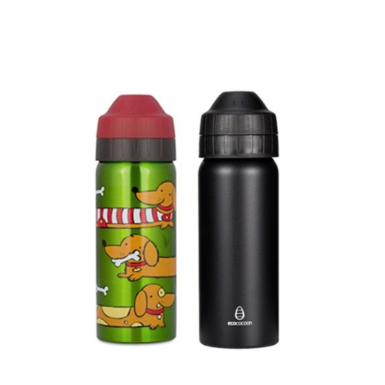 Pack promo 2 gourdes ECOCOCOON 500 ml - LITTLE CHIEN & MESSENGER