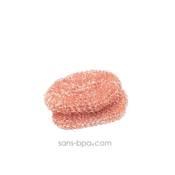 2 grattoirs boule à récurer en cuivre