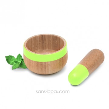 Pilon & mortier en bambou