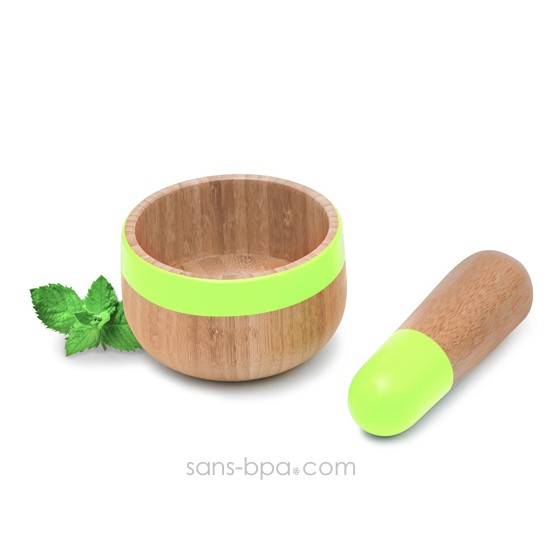 Pilon & mortier en bambou