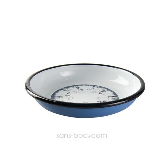 Assiette fer émaillé - Moomin Bleu