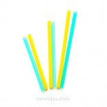 Lot 6 pailles silicones enfants - Bleu & rose