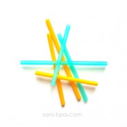 Lot 6 pailles silicones enfants - Bleu & rose