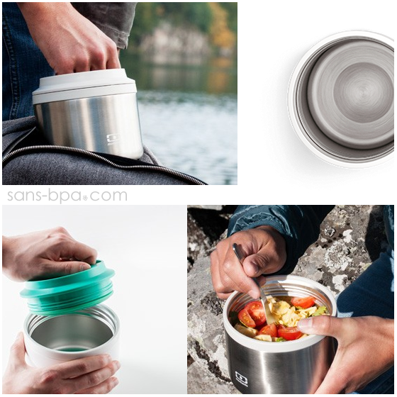 Boite repas inox isotherme 650 ml - Noir