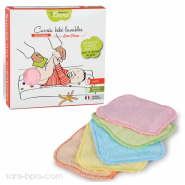 5 carrés lingettes bébé BAMBOU