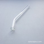 Paille en verre courbe - longue - fine . La Transparente