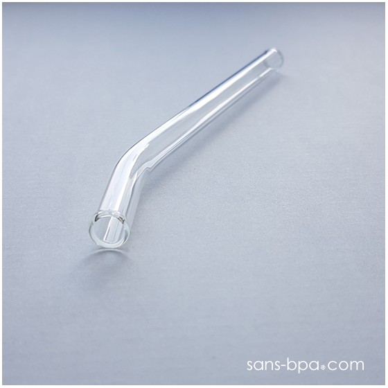 Paille en verre courbe - longue - standard . La Transparente