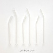 Paille en verre courbe - longue - standard . La Transparente