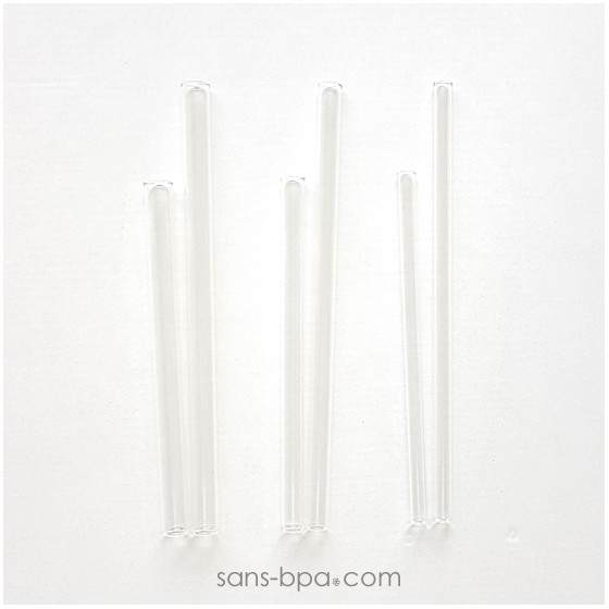 Paille en verre courbe - longue - smoothie . La Transparente