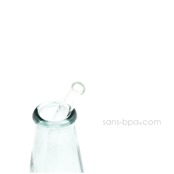 Paille en verre - Courbe - Courte - Fine . La Transparente