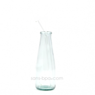 Paille en verre - Courbe - Courte - Fine . La Transparente