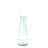 Paille en verre - Courbe - Courte - Fine . La Transparente