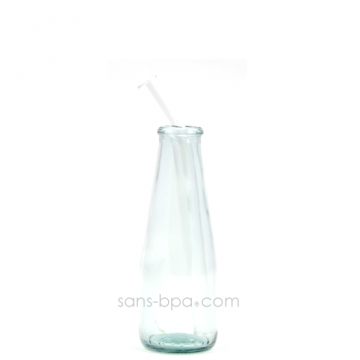 Paille en verre courbe - courte - smoothie . La Transparente 2