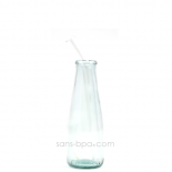 Paille en verre courbe - courte - smoothie . La Transparente