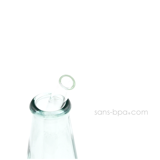 Paille en verre courbe - courte - standard . La Transparente
