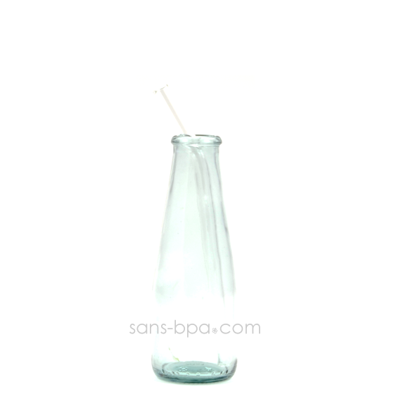Paille en verre courbe - courte - standard . La Transparente
