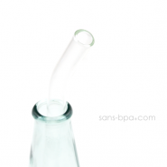 Paille en verre courbe - longue - smoothie . La Transparente