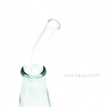 Paille en verre courbe - longue - smoothie . La Transparente