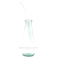 Paille en verre courbe - longue - smoothie . La Transparente