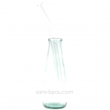 Paille en verre courbe - longue - smoothie . La Transparente