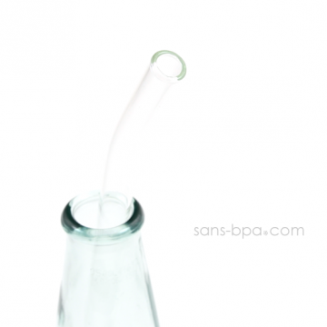 Paille en verre courbe - longue - standard . La Transparente
