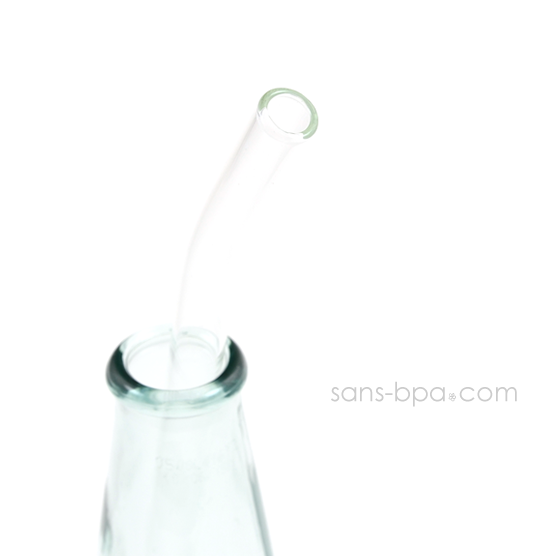 Paille en verre courbe - longue - standard . La Transparente