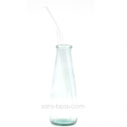 Paille en verre courbe - longue - standard . La Transparente