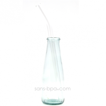 Paille en verre courbe - longue - standard . La Transparente 2