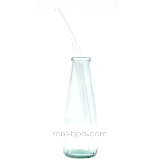 Paille en verre courbe - longue - standard . La Transparente