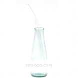Paille en verre courbe - longue - standard . La Transparente