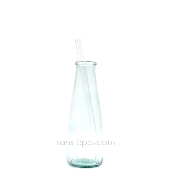 Paille en verre droite - courte - fine . La Transparente
