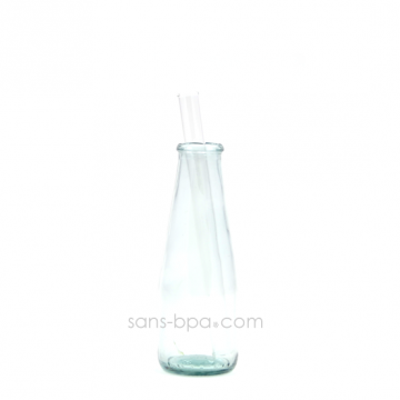 Paille en verre droite - courte - smoothie . La Transparente 2