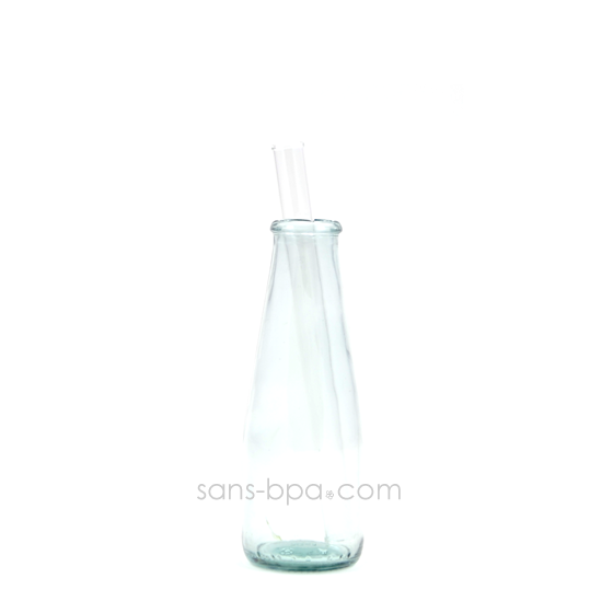 Paille en verre droite - courte - smoothie . La Transparente