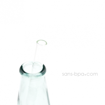 Paille en verre droite - courte - standard . La Transparente