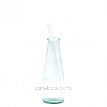 Paille en verre droite - courte - standard . La Transparente 2