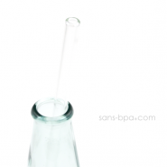 Paille en verre droite - longue - fine . La Transparente
