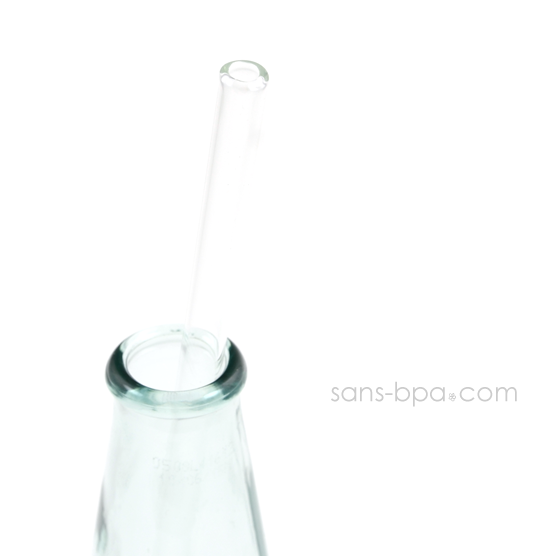Paille en verre droite - longue - fine . La Transparente